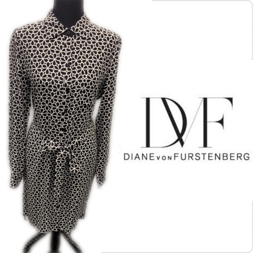 Diane Von Furstenberg Black and White High Low Dress